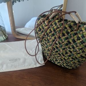 *NWOT* Sézane Lena Woven Bag - Multi-Green